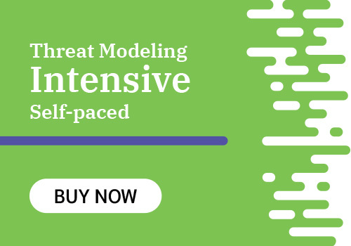 Course card for “Threat Modeling Intensive (222)” course by Shostack+Associates